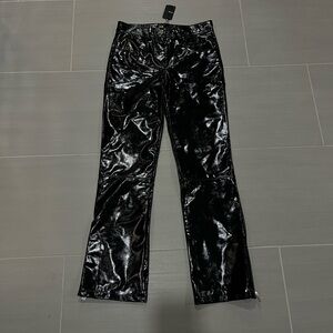 Maje black leather vinyl pants 34